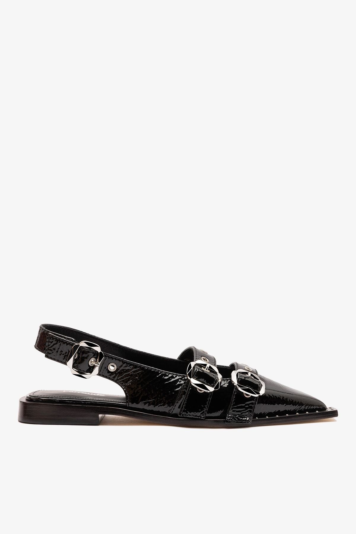 Patti Flat Black Patent Leather