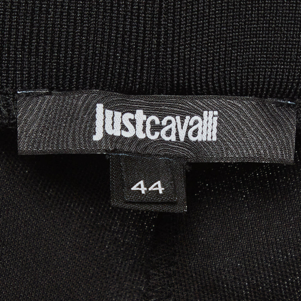 Just Cavalli Black Knit Logo Tape Detail Pants