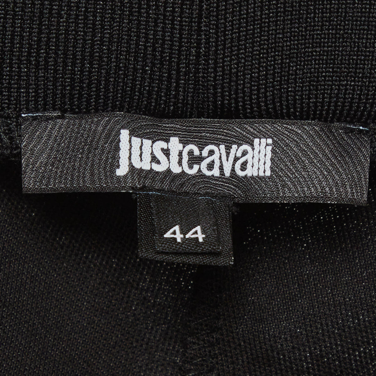 Just Cavalli Black Knit Logo Tape Detail Pants