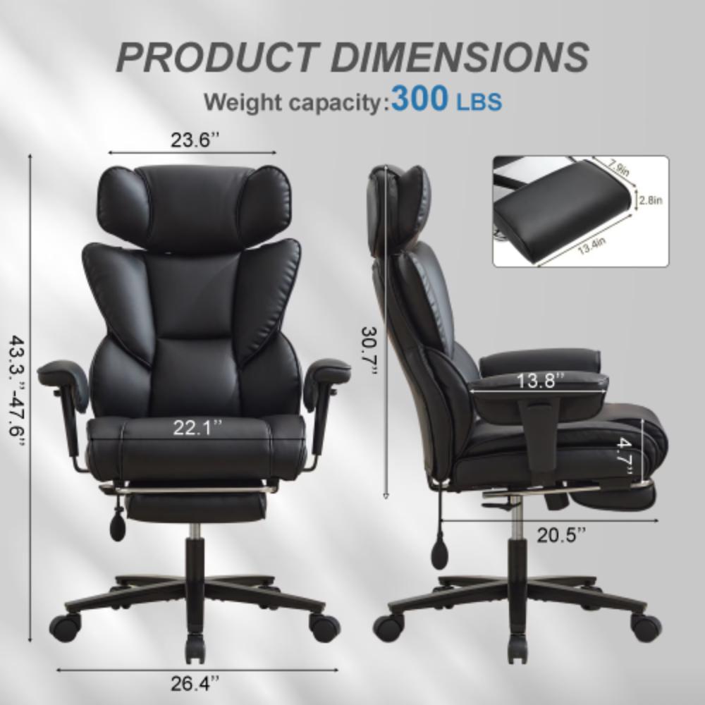 High-Back Office Chair with Adjustable Headrest