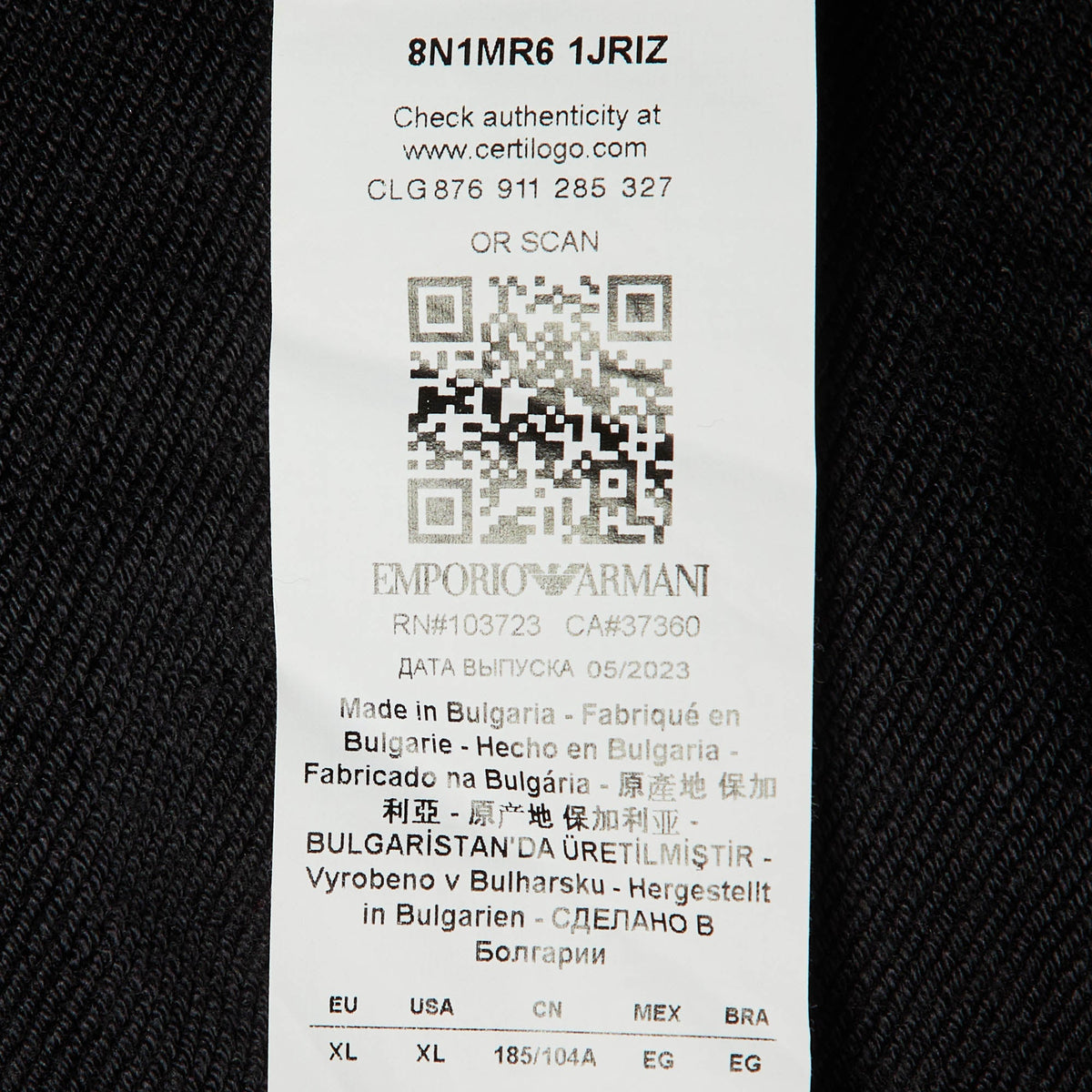 Emporio Armani Black Logo Detail Modal & Cotton Knit Sweatshirt