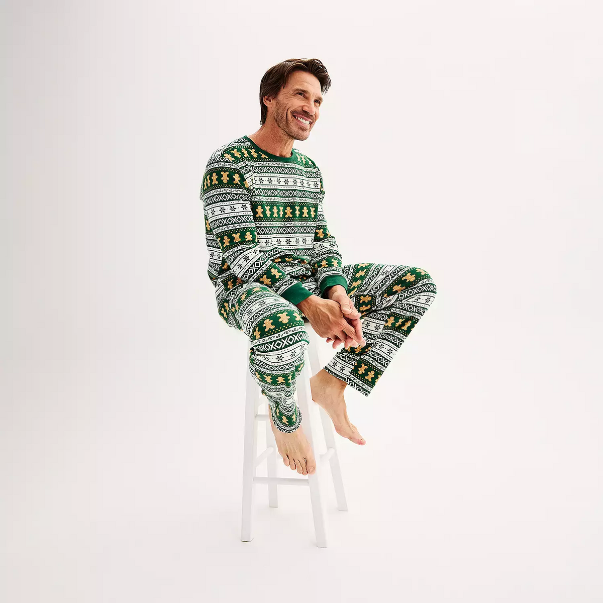 Green Gingerbread Matching Family Christmas Pajamas (Dog Pajamas Included)