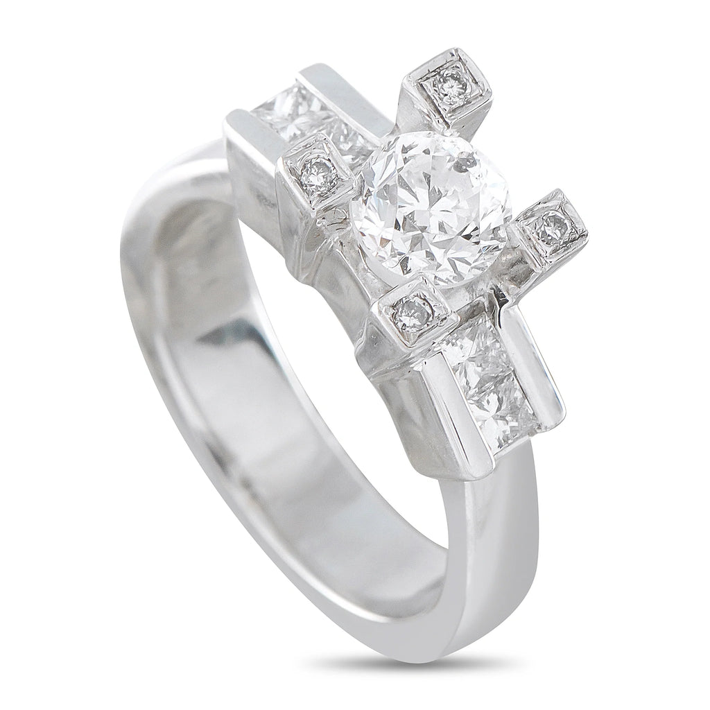 LB Exclusive 18K White Gold 1.36ct Diamond Ring MF27-070826