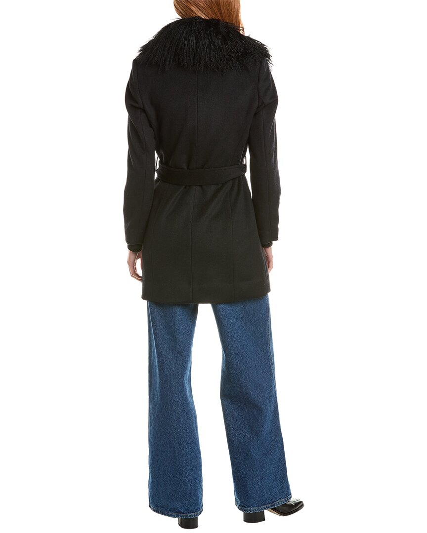 sofiacashmere Oversized Collar Wool-Blend Coat
