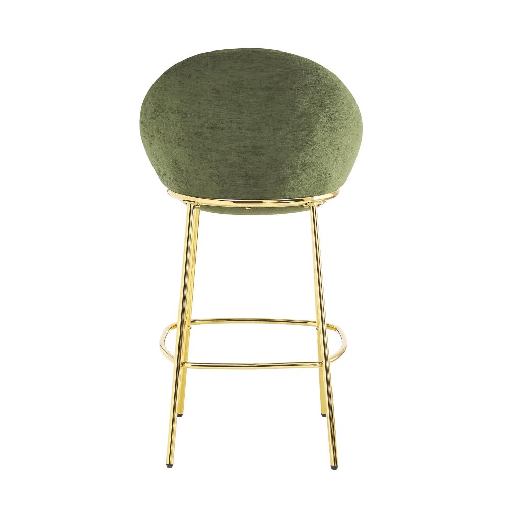 Luxury Bar Height Chairs with Plush Upholstery and Sleek Gold Metal Legs