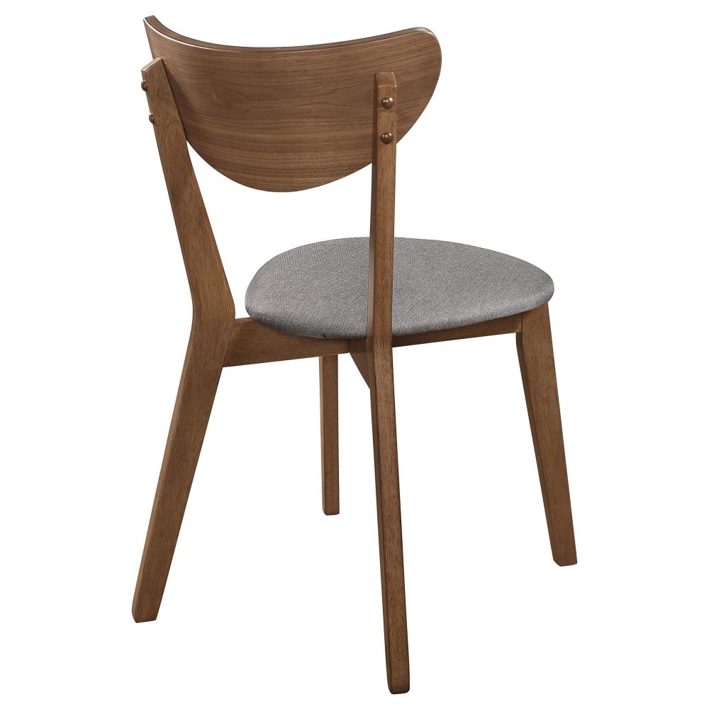 Contemporary Dining Chairs with Natural Wood Frame and Cushioned Upholstery