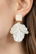 Modern Pearl Petal Drop Earrings