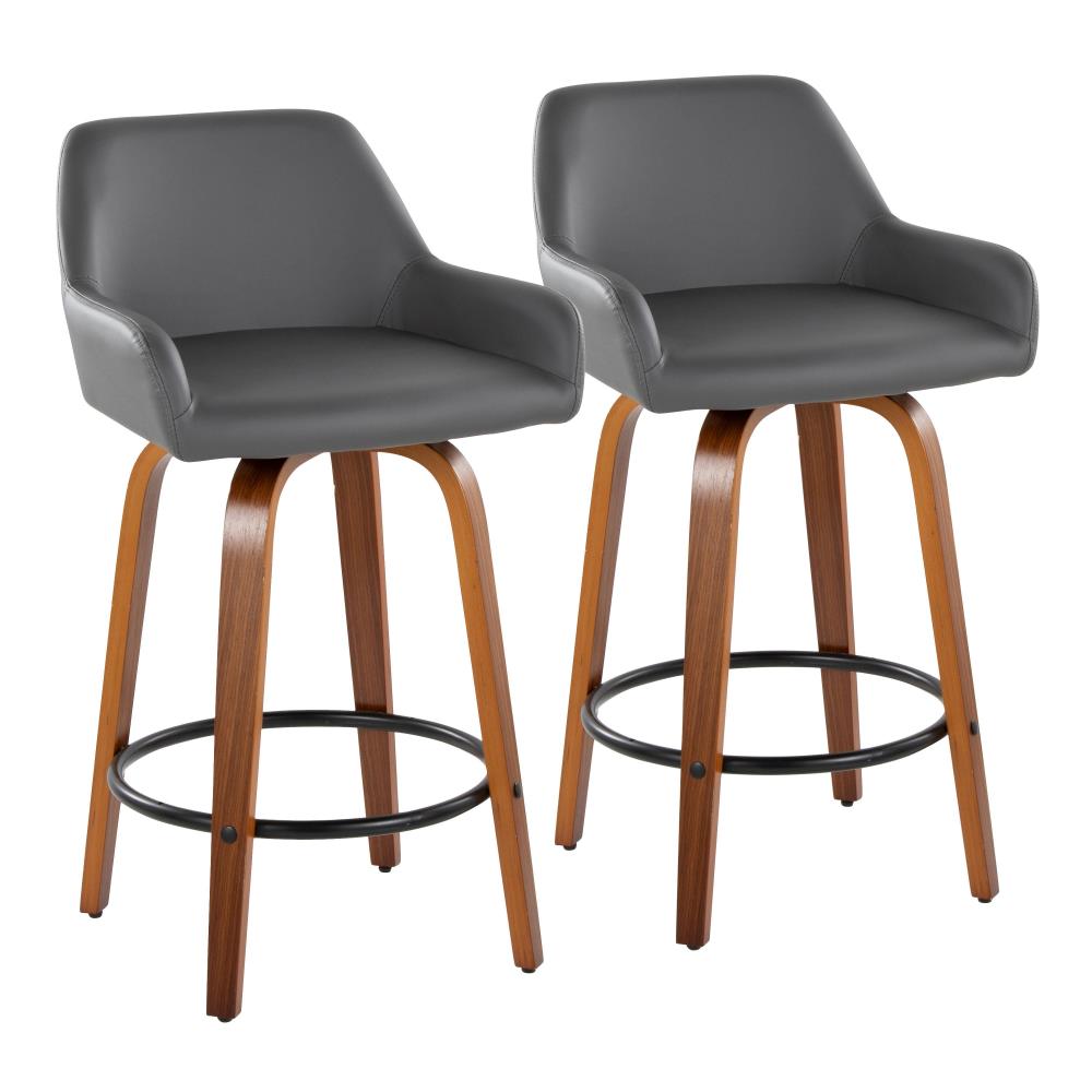 Sleek Upholstered Swivel Stools