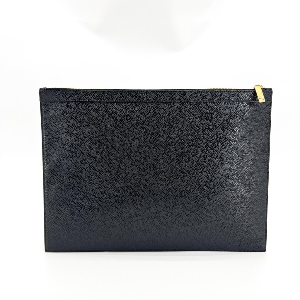 Thom e Zip Document Holder Leather With Applique Calfskin Briefcase Bag (Pre-Owned)