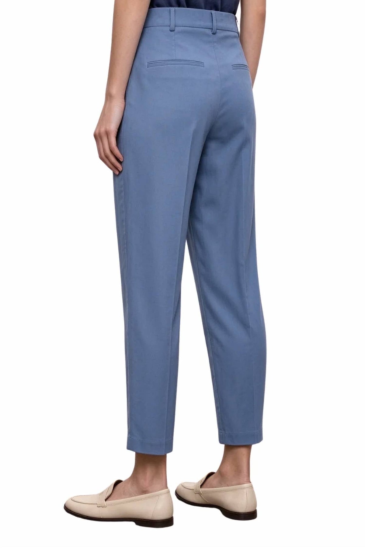 Linen Ankle Length Pant In Blue