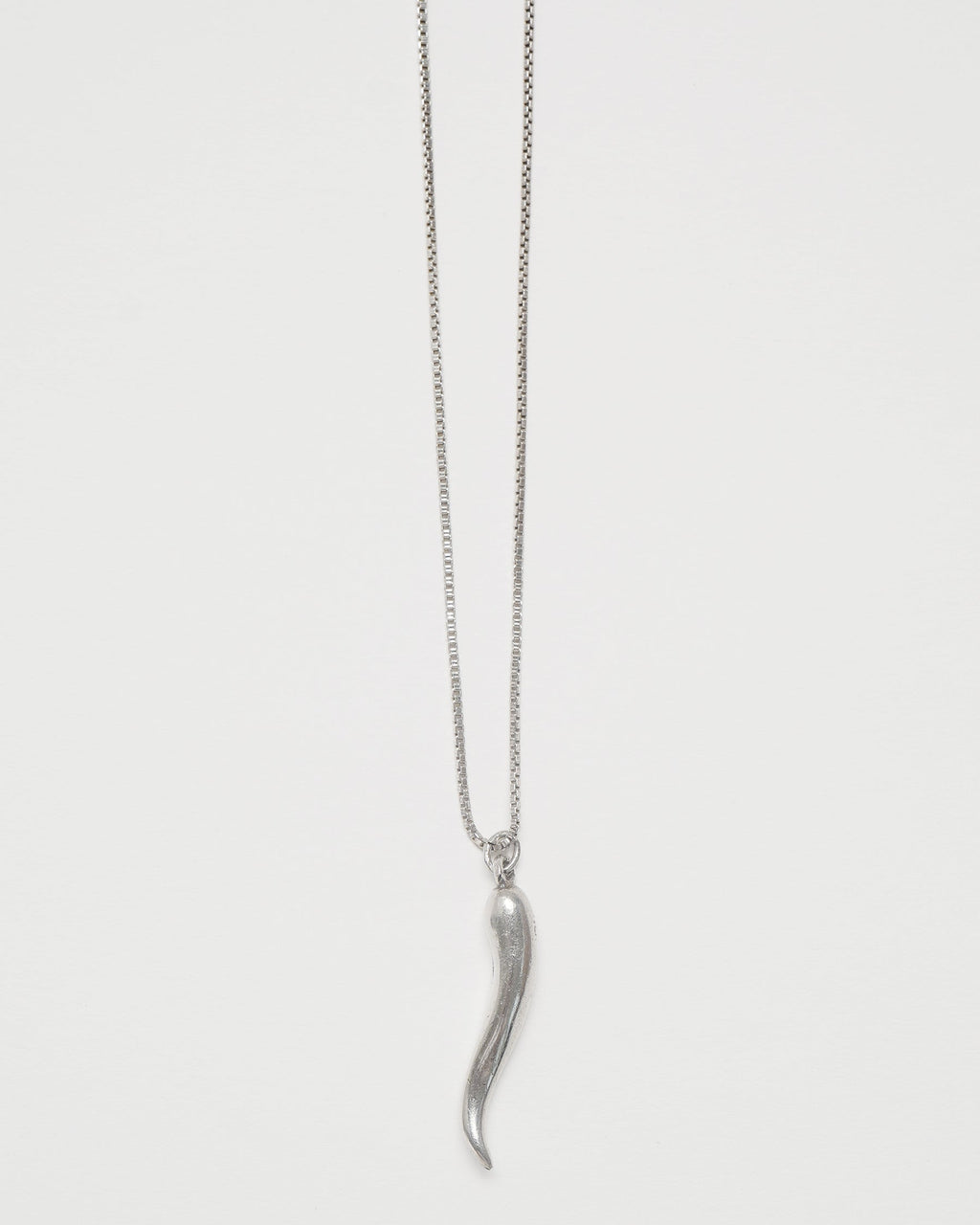 Silver Chain Necklace w/ Horn Charm