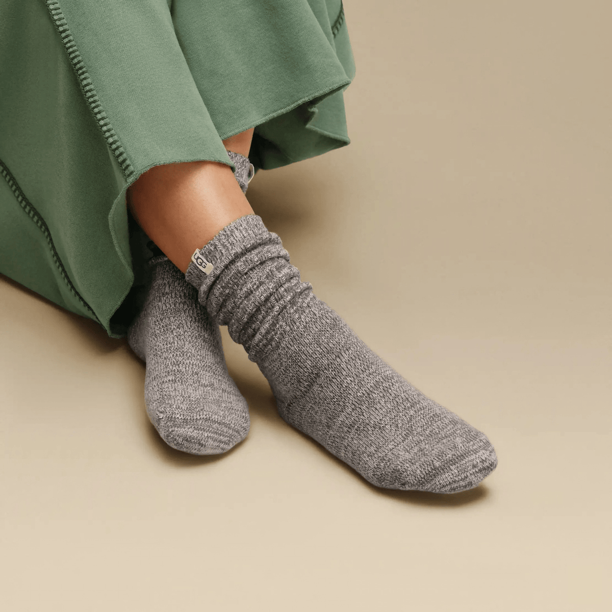 Women's Rib Knit Slouchy Crew Sock