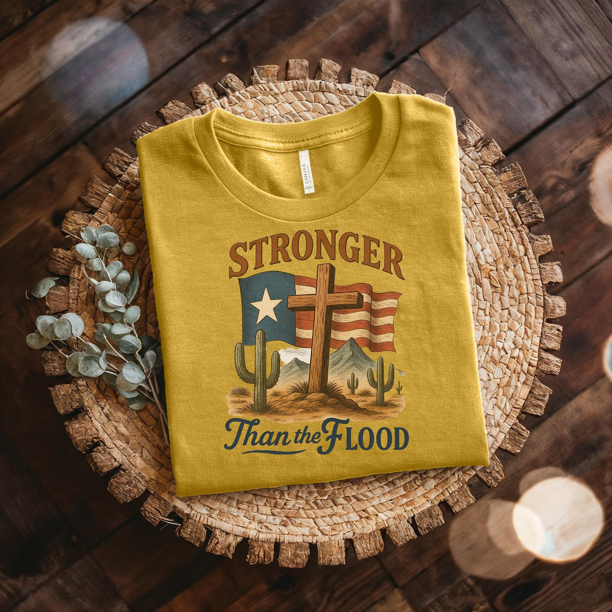 Retro Texas Strong God Bless Texas Print Sweatshirt