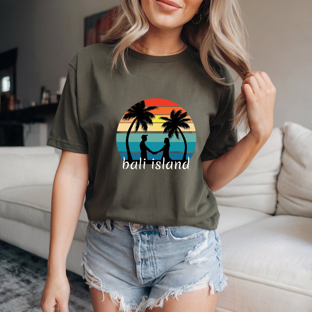 Couple On Vacation Women's Cartoon Cute Short Sleeves