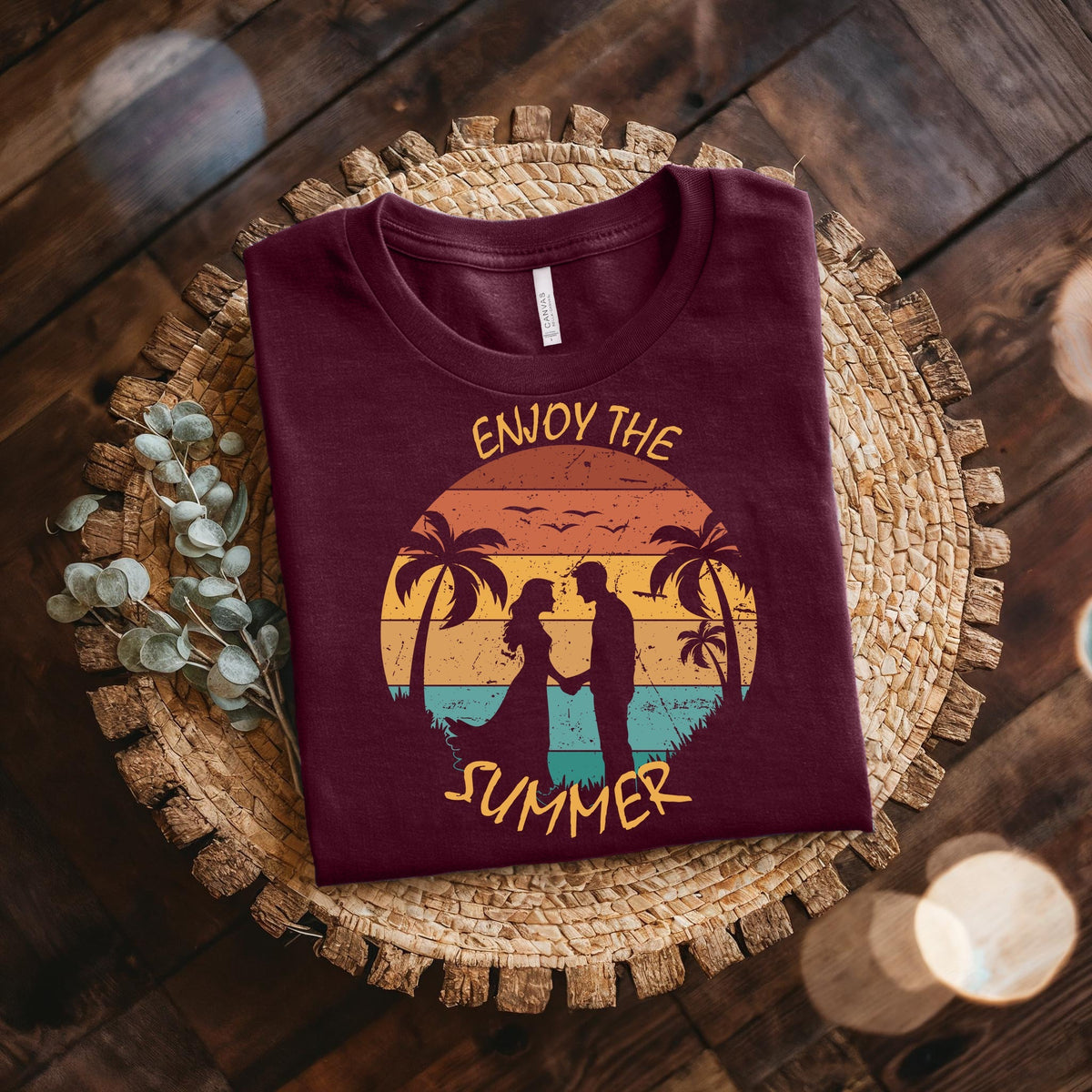 Couple On Vacation Unisex Cotton Comfortable Breathable Short Sleeve