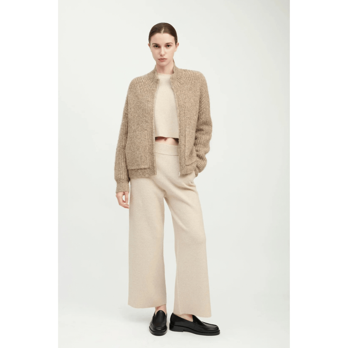 Alpaca Bomber Zip Cardigan
