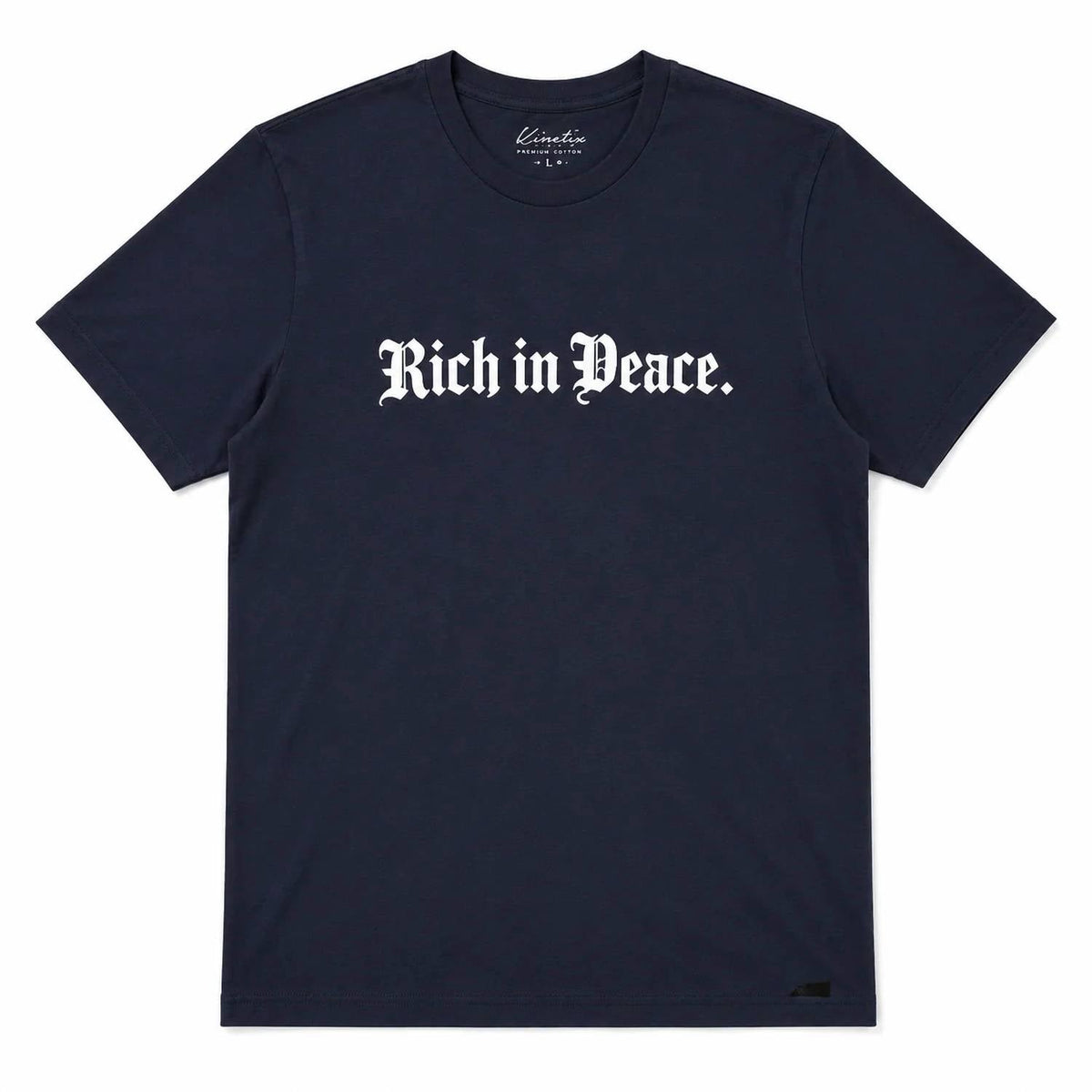 Rich In Peace Organic Tee In Navy