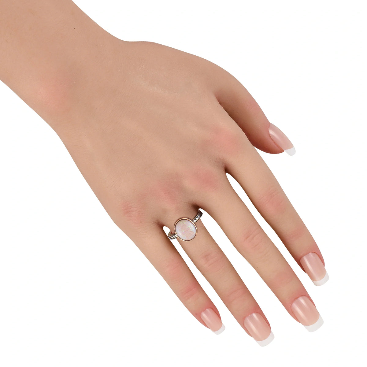 LB Exclusive 18K Yellow Gold 0.06ct Diamond and Opal Ring MF29-080426