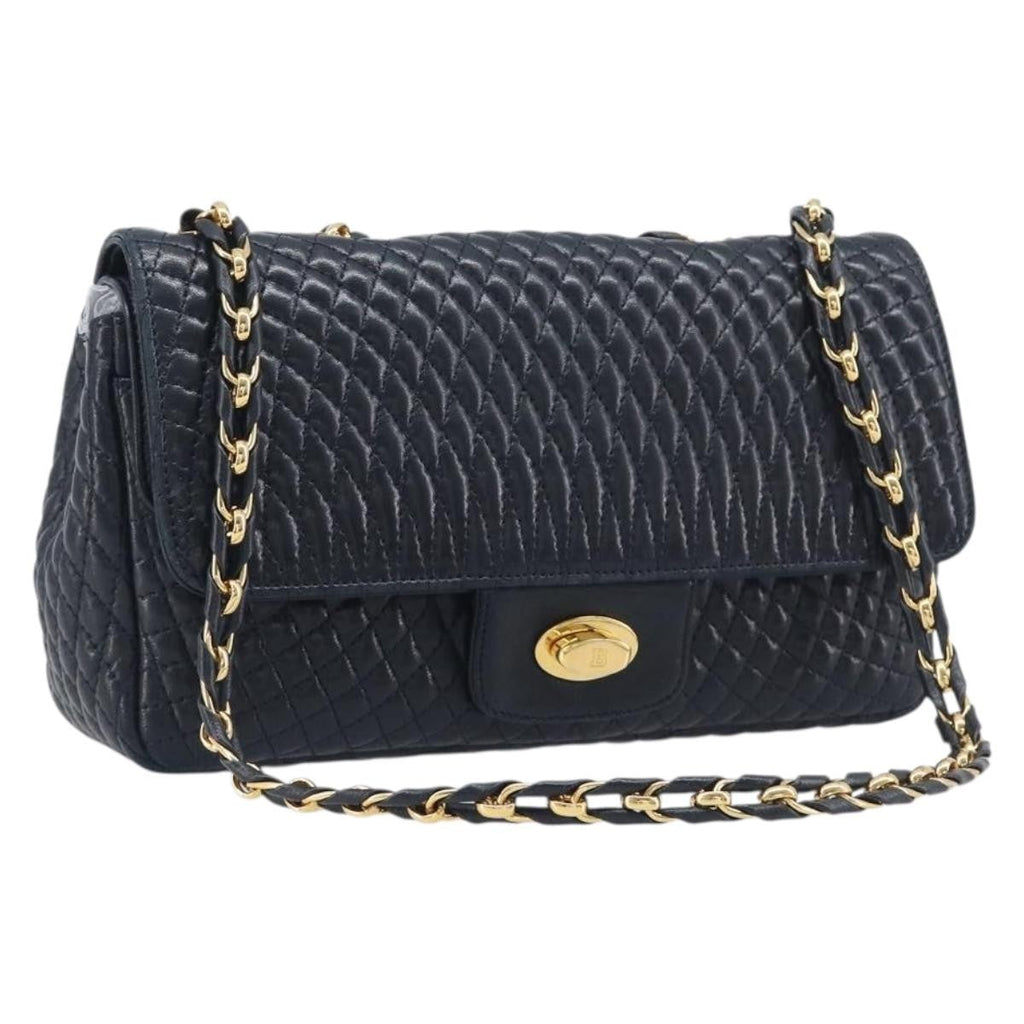 Bally Vintage Quilted Leather Leather Shoulder Bag Bag (Pre-Owned)
