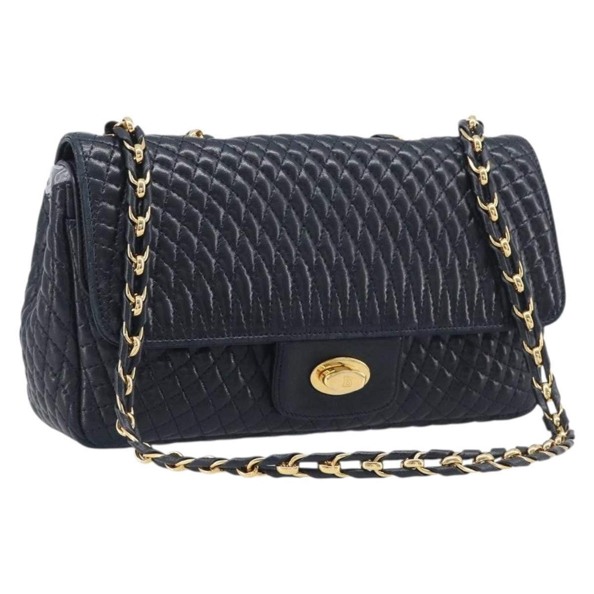 Bally Vintage Quilted Leather Leather Shoulder Bag Bag (Pre-Owned)