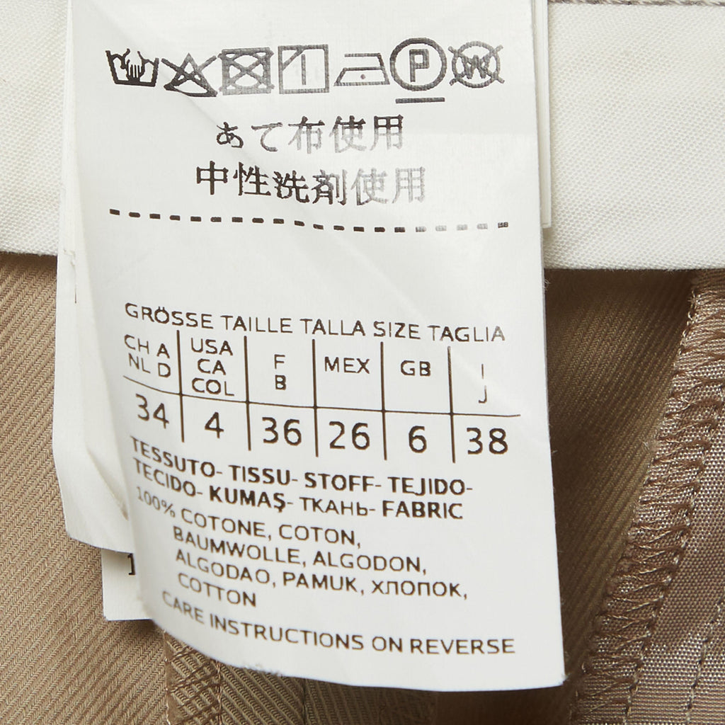 Weekend Max Mara Beige Cotton Twill Wide Leg Trousers