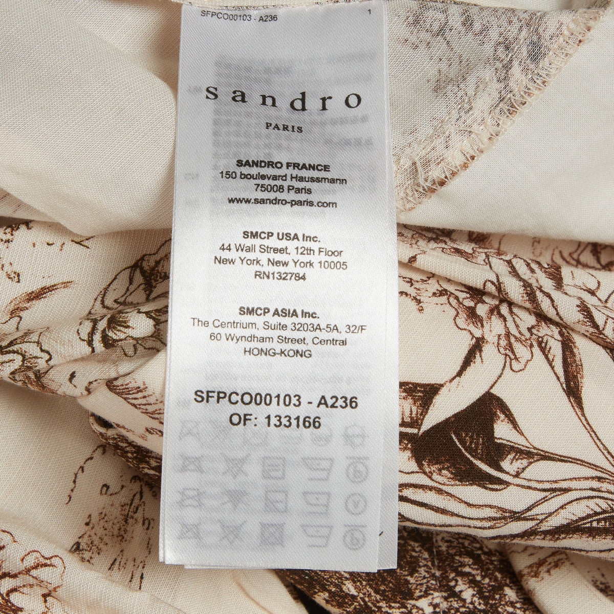 Sandro Beige Safari Print Cotton Belted Jaine Jumpsuit