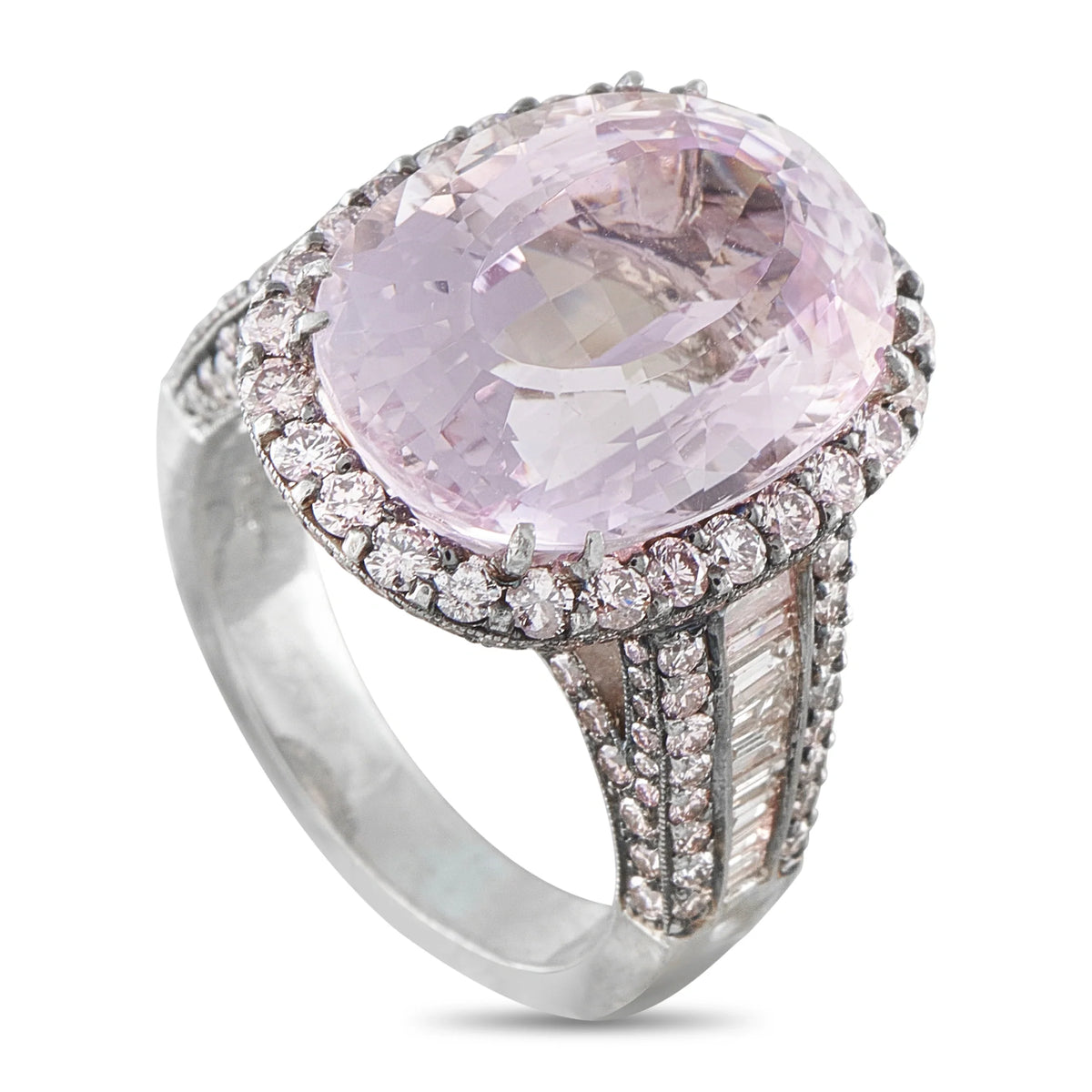 LB Exclusive Platinum 2.38ct Pink Diamond and Kunzite Ring MF02-080326