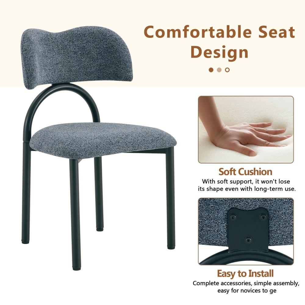 Contemporary Home Dining Chairs with Breathable Fabric Upholstery and Supportive Legs