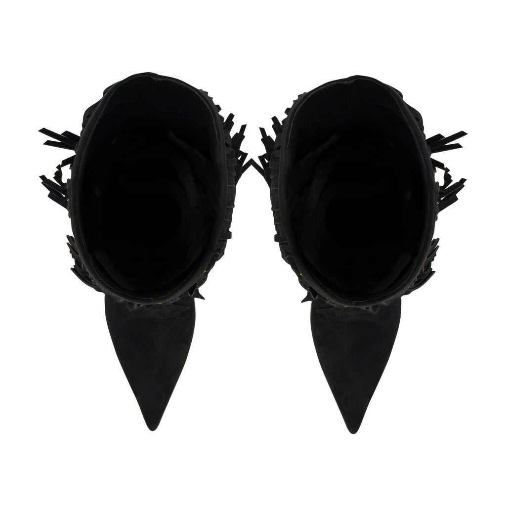 Genviv Leather Fringe Boots