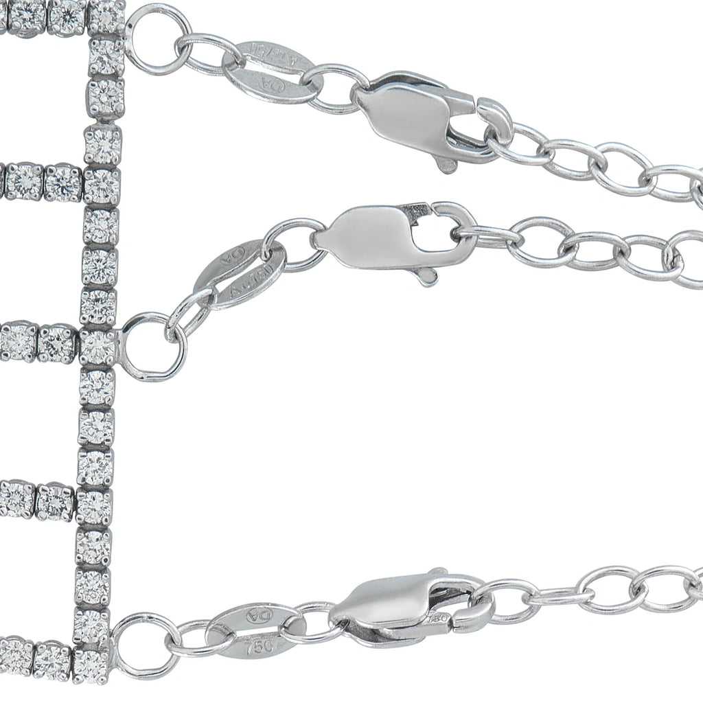 LB Exclusive 18K White Gold 25.20ct Diamond Lattice Choker Necklace MF05-070626