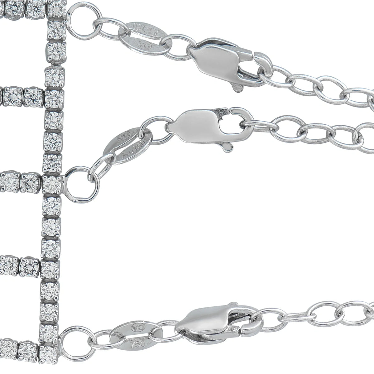 LB Exclusive 18K White Gold 25.20ct Diamond Lattice Choker Necklace MF05-070626