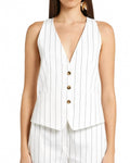 Teso Sleeveless Blazer In White Stripe