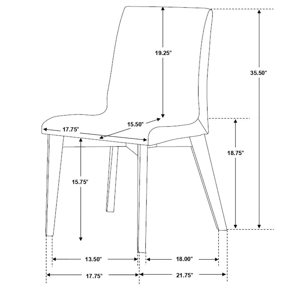 Contemporary Dining Side Chairs with Cushioned Seats and Wooden Legs
