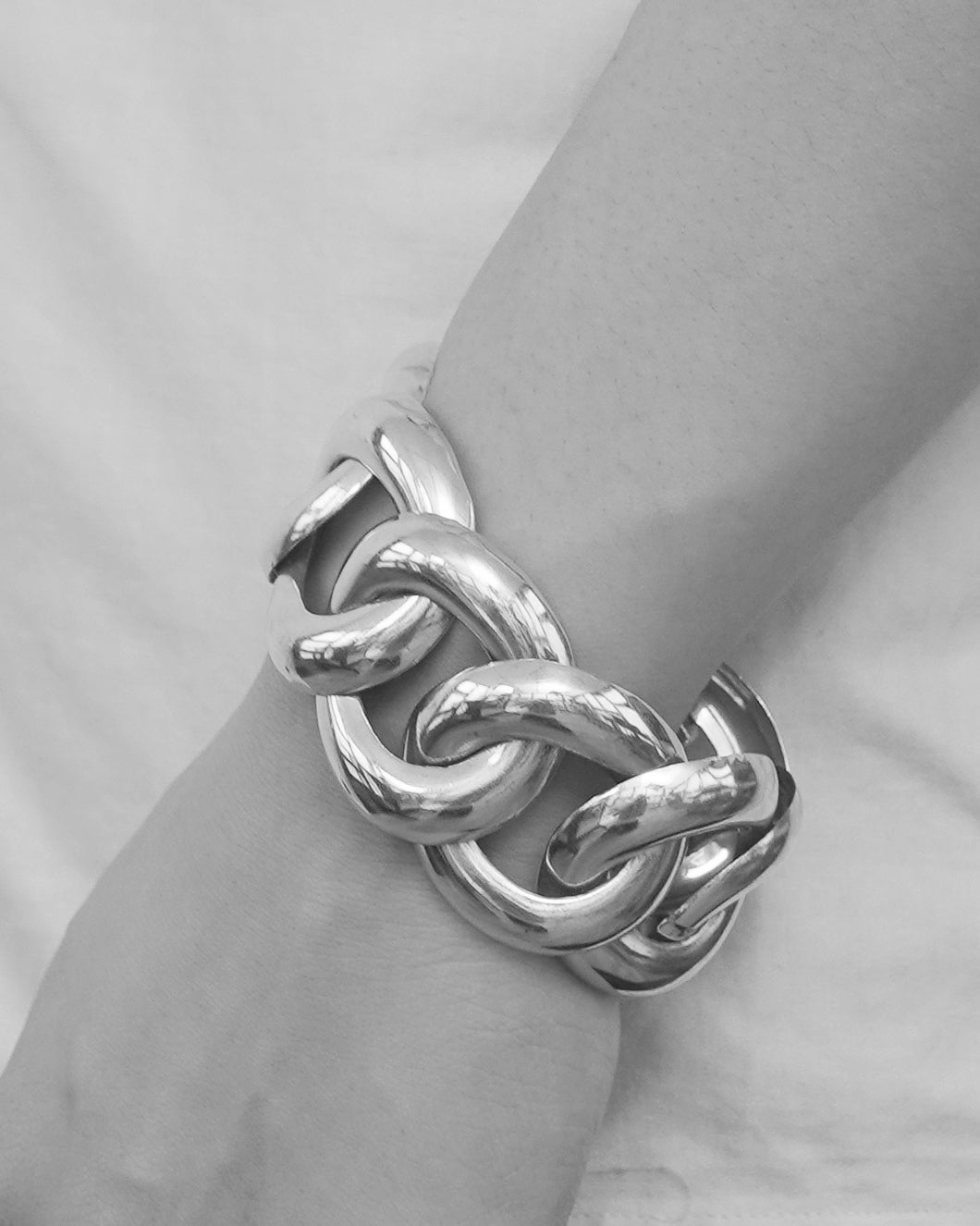 Silver Wide Chain Bracelet