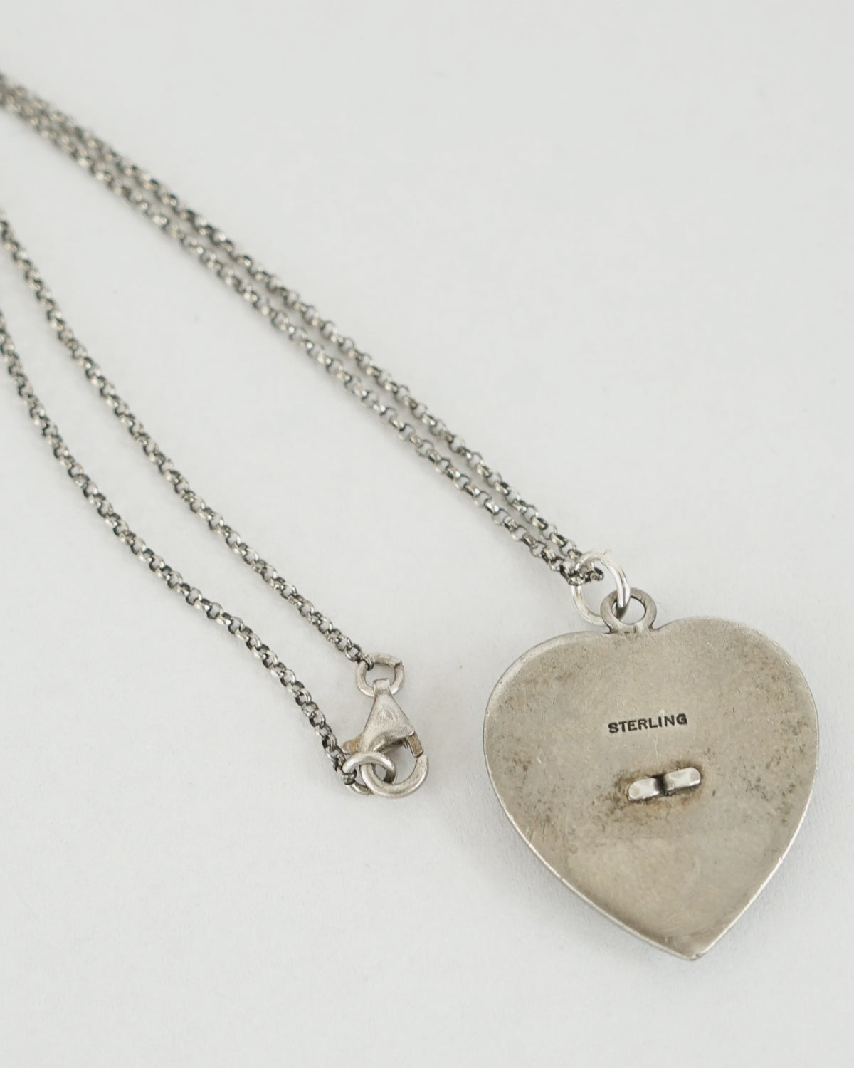 Silver Chain Necklace w/ Religious Charm
