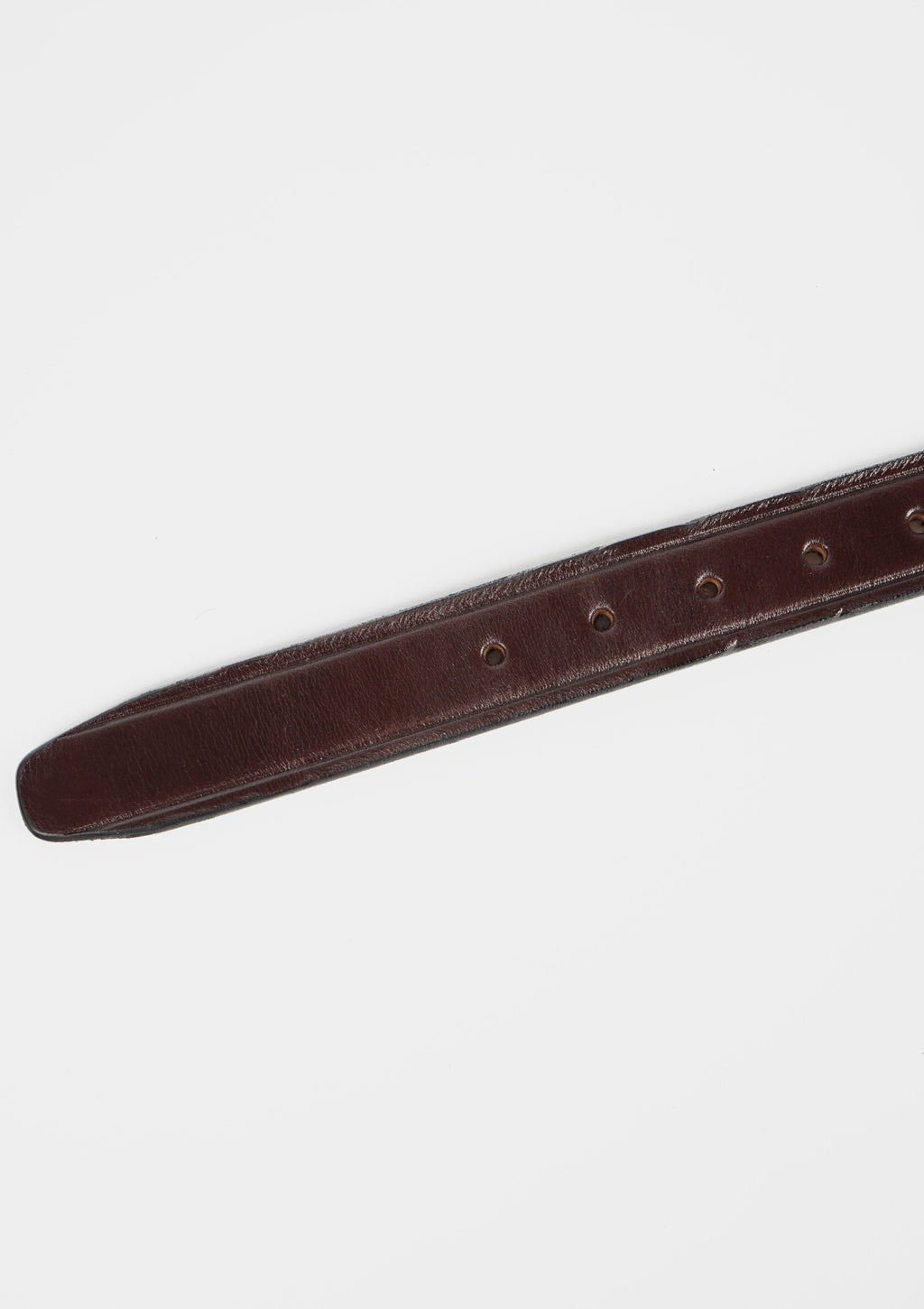 Stitched Leather Belt / Gold Buckle