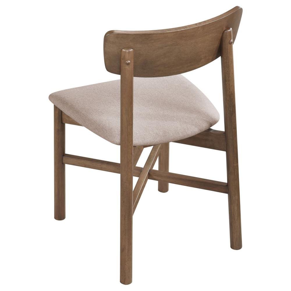 Mid-Century Modern Dining Side Chairs with Walnut Wood Finish