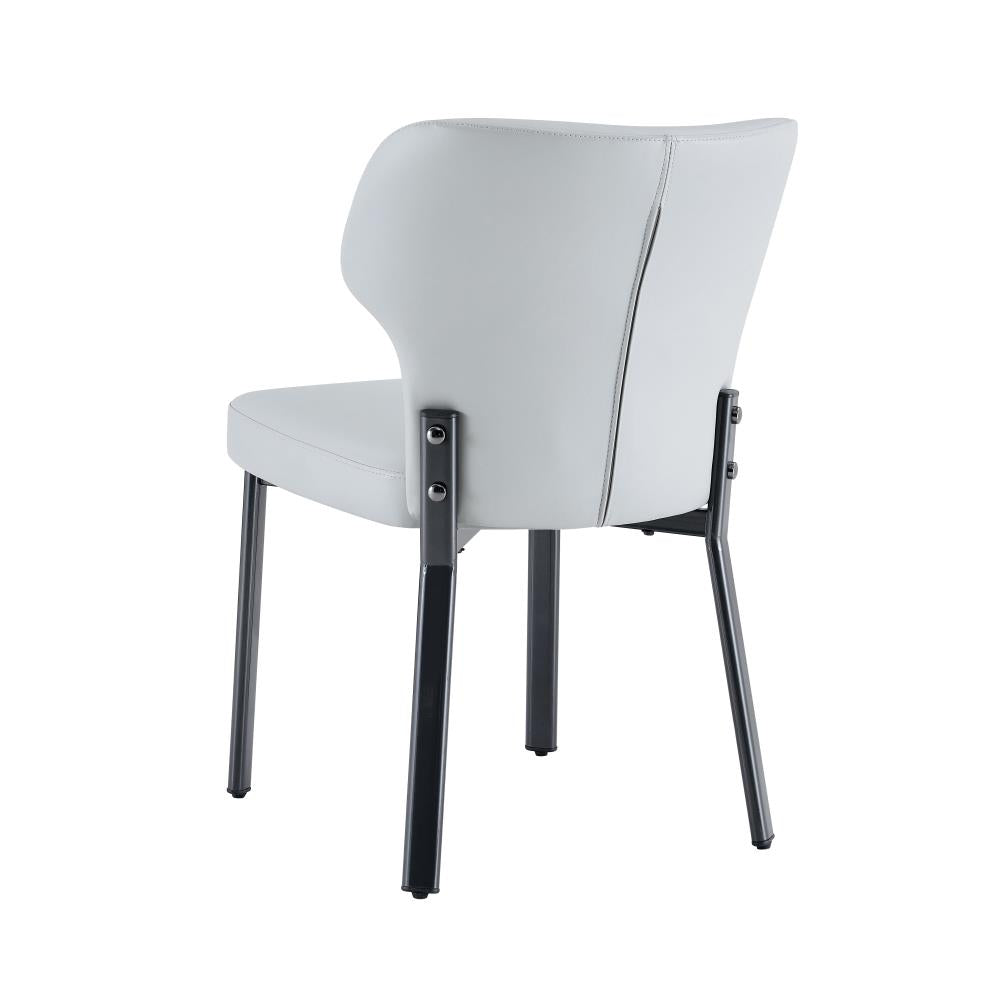 Modern Dining Chairs with PU Upholstery and Metal Frame
