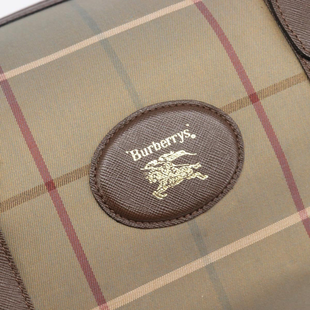 Burberry Nova Check Boston Canvas Canvas Handbag (Pre-Owned)