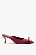 Larroudé by Nicolò B.: Maria Mule Burgundy Satin