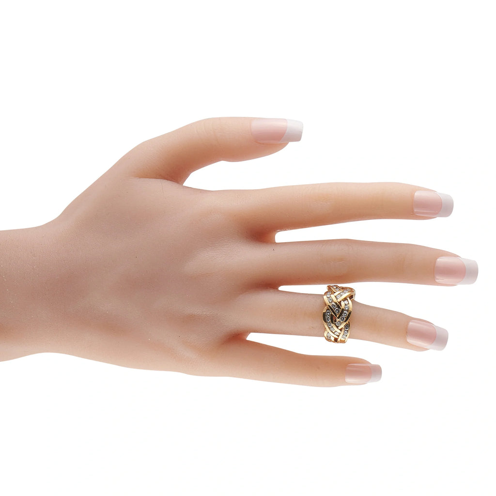 LB Exclusive 14K Yellow Gold 1.14ct Diamond Woven Ring MF09-063026