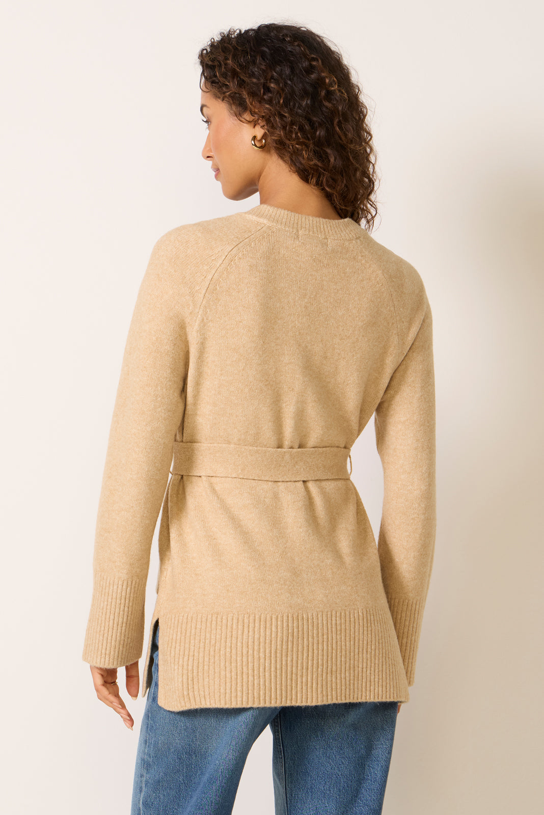 Women's Jean Belted Long Cardigan