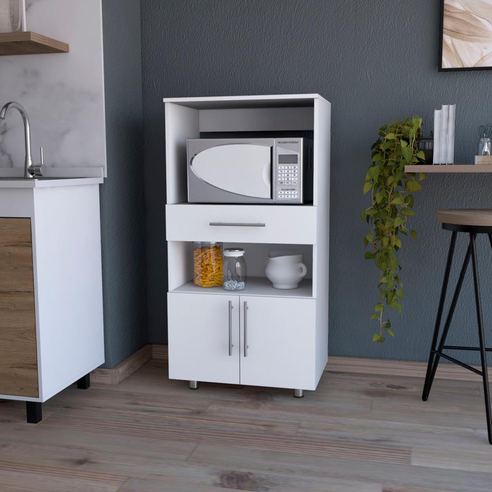Microwave Cabinet with Drawer and Storage Shelves