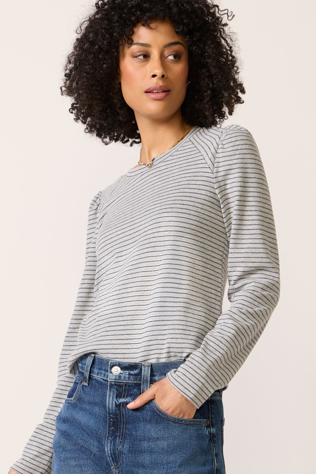 Women's Jeanne Stripe Puff Sleeve Top
