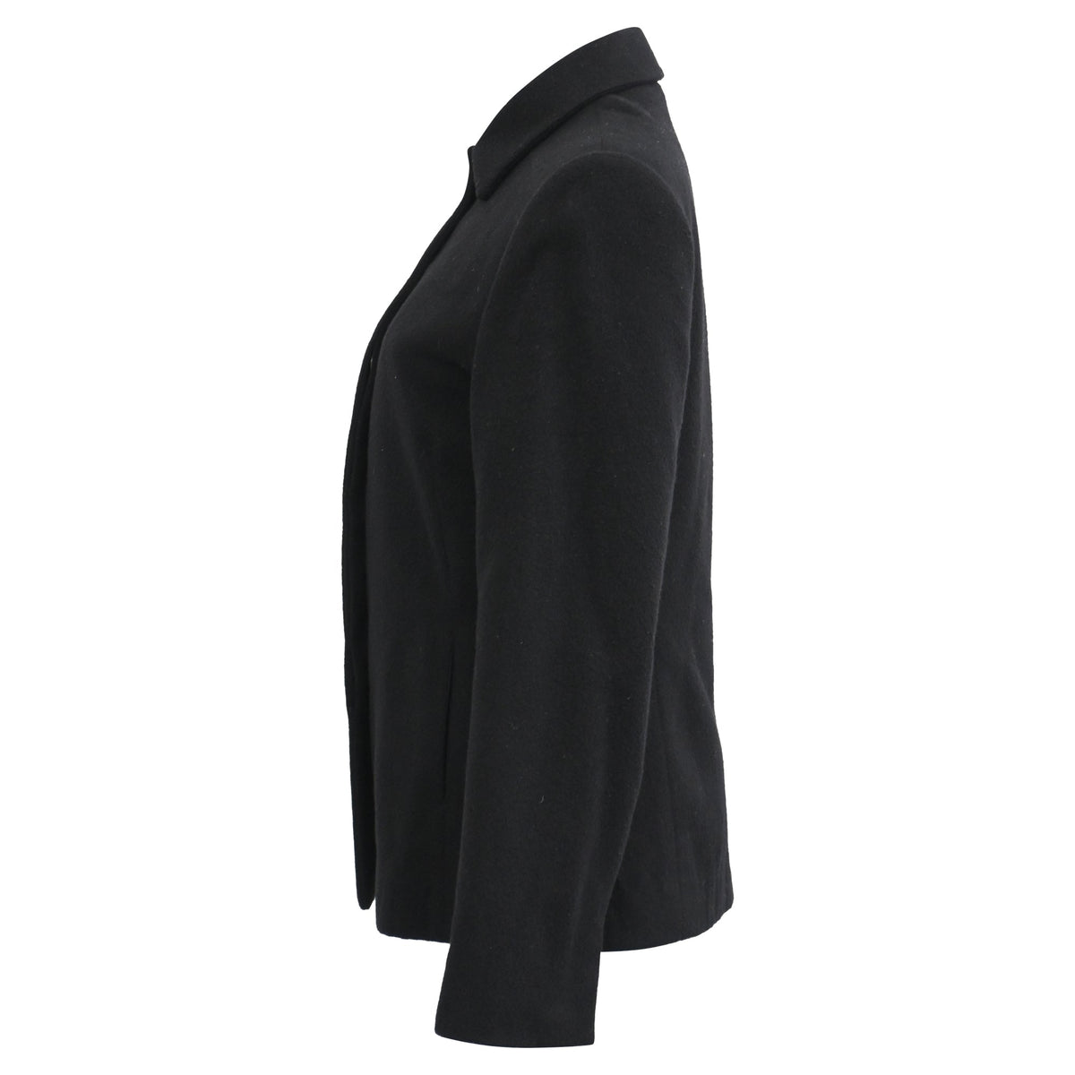 Jil Sander Collared Jacket in Black Cashmere
