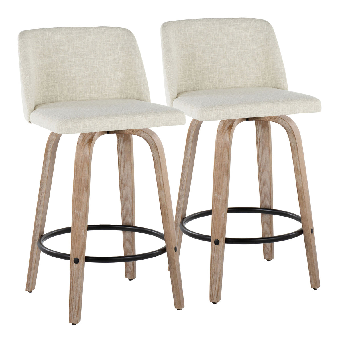 Contemporary Upholstered Island Chairs Set of 2