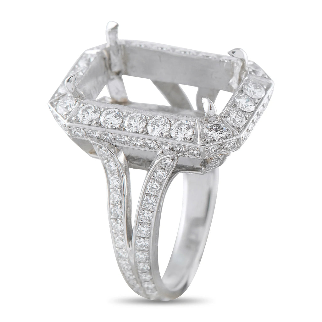 LB Exclusive Platinum 1.87ct Diamond Halo Mounting Ring MF06-082126