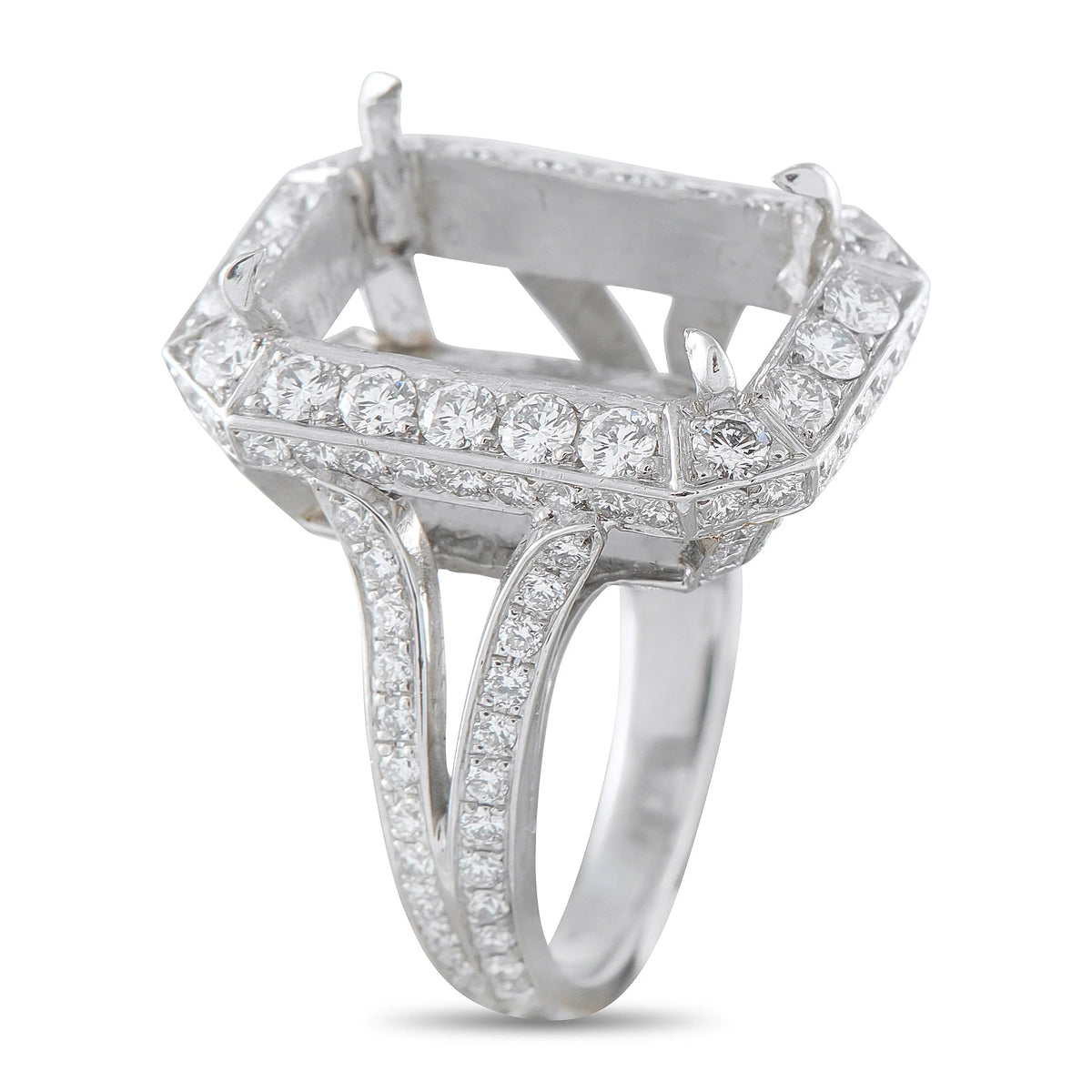 LB Exclusive Platinum 1.87ct Diamond Halo Mounting Ring MF06-082126