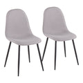 Contemporary Steel-Framed Dining Chairs with Tailored Upholstery - Set of 2
