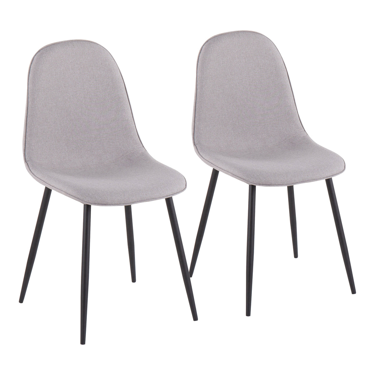Contemporary Steel-Framed Dining Chairs with Tailored Upholstery - Set of 2